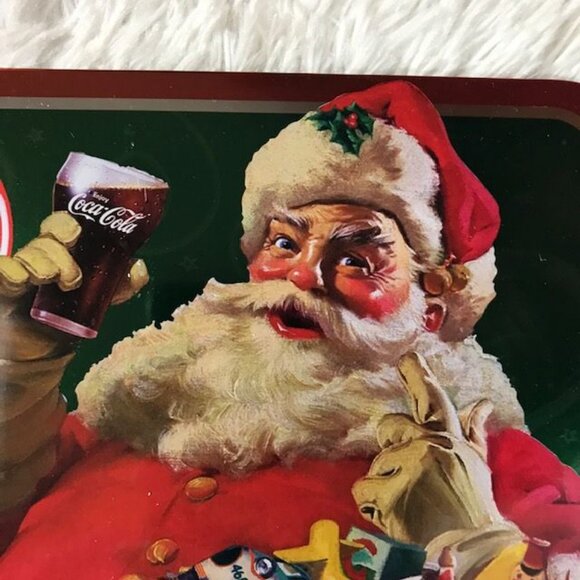 NWOT Set of 2 Vintage Coca-Cola Santa and Sweet Kids Tin Trivet and Wall Plaque - Picture 8 of 12